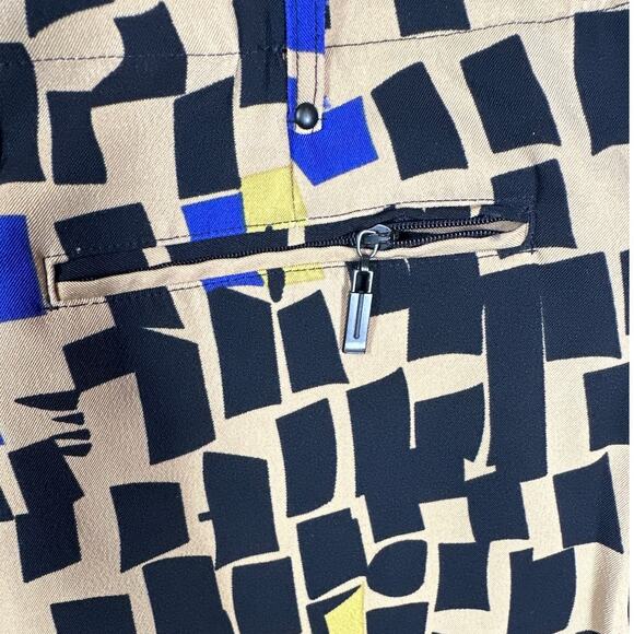 Jamie Sadock Capri Pants Geometric Print Performance Stretch 92302 Size 8 * Golf - Picture 10 of 12